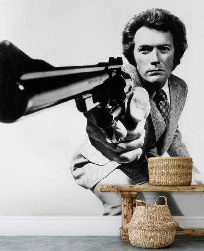 mural de papel pintado de Clint Eastwood en blanco y negro llamado Clint Eastwood (Magnum Force) para dormitorios, negocios y oficinas mural de papel pintado de Clint Eastwood en blanco y negro llamado Clint Eastwood (Magnum Force) para dormitorios, negocios y oficinas