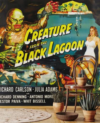 colored creature from the black lagoon wallpaper mural for bedrooms, home offices and cinema rooms