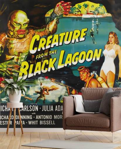 Papier peint coloré Creature from the Black Lagoon pour les chambres, les bureaux à domicile et les salles de cinéma