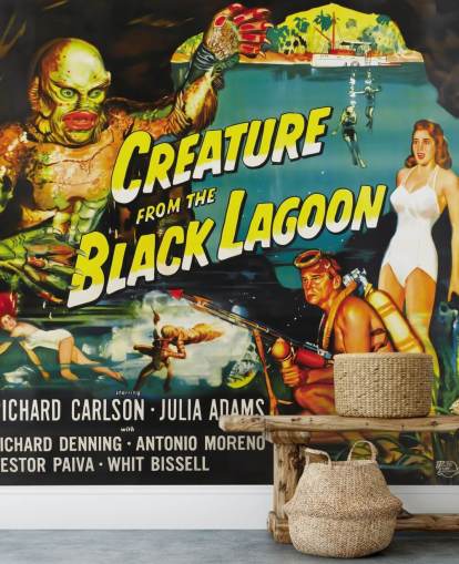 Papier peint coloré Creature from the Black Lagoon pour les chambres, les bureaux à domicile et les salles de cinéma