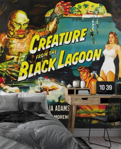 Papier peint coloré Creature from the Black Lagoon pour les chambres, les bureaux à domicile et les salles de cinéma