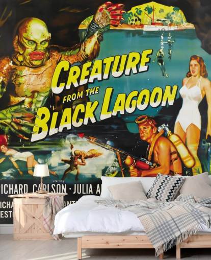 Papier peint coloré Creature from the Black Lagoon pour les chambres, les bureaux à domicile et les salles de cinéma