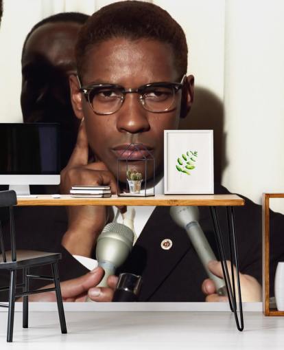 denzel washinton wallpaper mural called Denzel Washington (Malcolm X) for bedrooms, home offices and cinema rooms