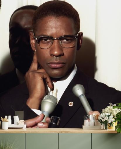 papier peint mural Denzel Washinton appelé Denzel Washington (Malcolm X) pour les chambres, les bureaux à domicile et les salles de cinéma