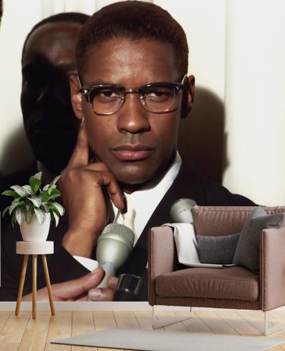 Wandbild Denzel Washington (Malcolm X) als Wandtapete von Denzel Washington (Malcolm X) für Schlafzimmer, Heimbüros und Kinoräume