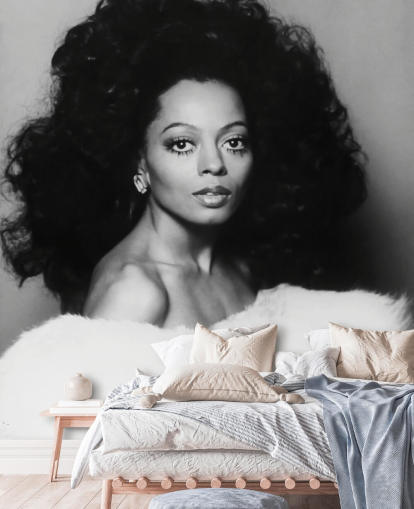 mustavalkoinen diana ross tapetti seinämaalaus koteihin ja yrityksiin