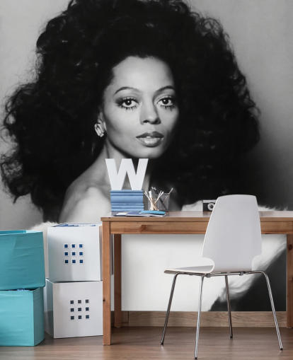 sort/hvid diana ross tapet vægmaleri til hjem og virksomheder sort/hvid diana ross tapet vægmaleri til hjem og virksomheder