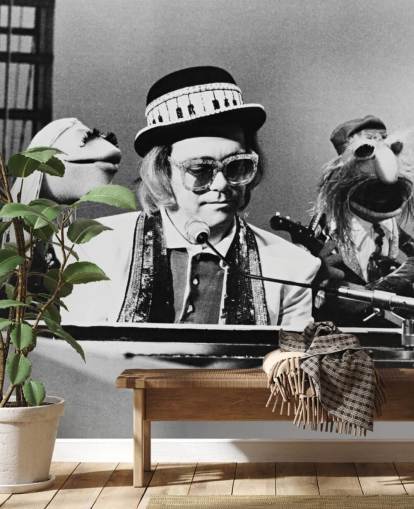 sort/hvidt tv-show tapetmaleri kaldet Elton John (The Muppet Show) til soveværelser og hjemmekontorer sort/hvidt tv-show tapetmaleri kaldet Elton John (The Muppet Show) til soveværelser og hjemmekontorer