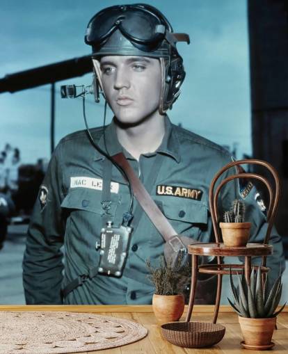 Elvis Presley -elokuvan taustakuvamaalaus nimeltä Elvis Presley (GI Blues) olohuoneisiin ja makuuhuoneisiin Elvis Presley -elokuvan taustakuvamaalaus nimeltä Elvis Presley (GI Blues) olohuoneisiin ja makuuhuoneisiin