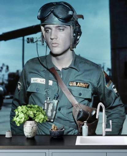 mural de papel pintado de película de Elvis Presley llamado Elvis Presley (G.I. Blues) para salas de estar y dormitorios