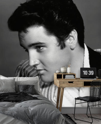 fresque murale en noir et blanc d'Elvis appelée Elvis Presley (Jailhouse Rock) fresque murale en noir et blanc d'Elvis appelée Elvis Presley (Jailhouse Rock)