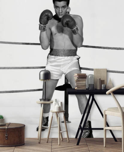 mustavalkoinen elokuvatapetti seinämaalaus nimeltä Elvis Presley (Kid Galahad) II koteihin ja yrityksiin