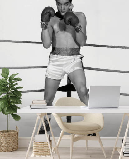 black and white movie wallpaper mural called Elvis Presley (Kid Galahad) II for homes and businesses