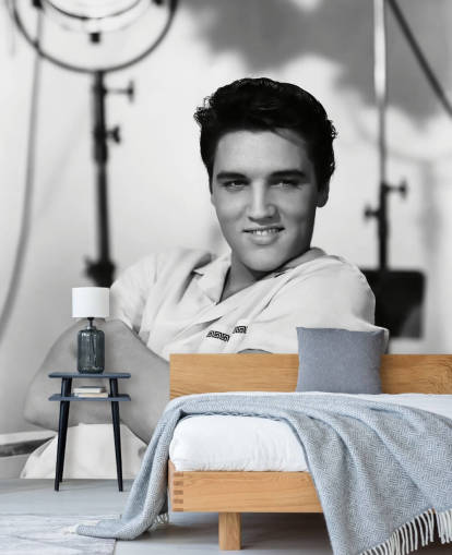 schwarz-weißes Elvis-Tapeten-Wandbild namens Elvis Presley (King Creole) für Häuser und Unternehmen schwarz-weißes Elvis-Tapeten-Wandbild namens Elvis Presley (King Creole) für Häuser und Unternehmen