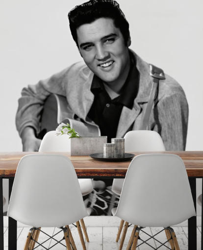 papier peint mural Elvis en noir et blanc appelé Elvis Presley pour chambre à coucher, bureaux et entreprises papier peint mural Elvis en noir et blanc appelé Elvis Presley pour chambre à coucher, bureaux et entreprises