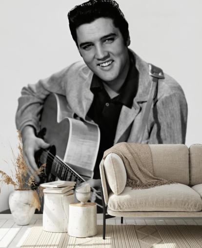 black and white elvis wallpaper mural called Elvis Presley for bedroom, offices and businesses black and white elvis wallpaper mural called Elvis Presley for bedroom, offices and businesses