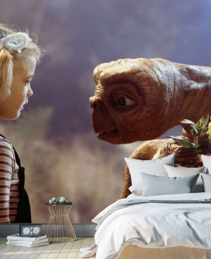 colored ET wallpaper mural called E.T. the Extra-Terrestrial for bedrooms and cinema rooms
