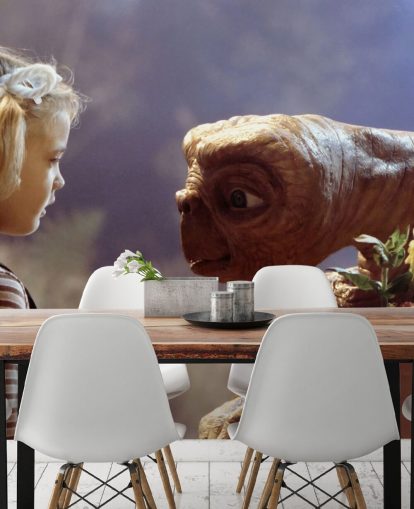 colored ET wallpaper mural called E.T. the Extra-Terrestrial for bedrooms and cinema rooms