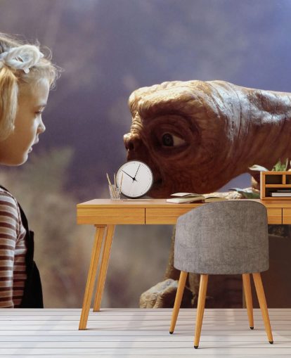 colored ET wallpaper mural called E.T. the Extra-Terrestrial for bedrooms and cinema rooms colored ET wallpaper mural called E.T. the Extra-Terrestrial for bedrooms and cinema rooms