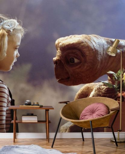 colored ET wallpaper mural called E.T. the Extra-Terrestrial for bedrooms and cinema rooms colored ET wallpaper mural called E.T. the Extra-Terrestrial for bedrooms and cinema rooms