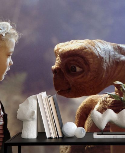 colored ET wallpaper mural called E.T. the Extra-Terrestrial for bedrooms and cinema rooms