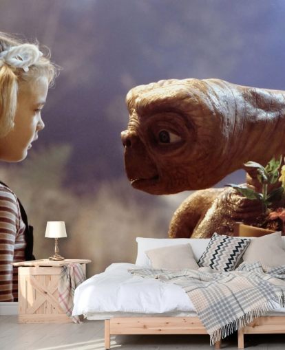 colored ET wallpaper mural called E.T. the Extra-Terrestrial for bedrooms and cinema rooms