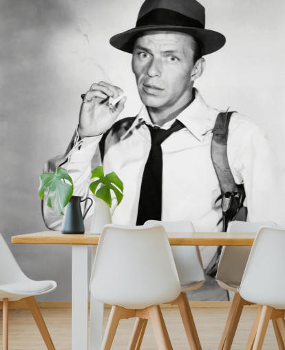 mural de papel de parede preto e branco de Frank Sinatra chamado Frank Sinatra (De repente)
