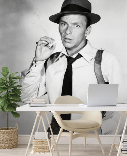 svart-hvitt frank sinatra tapetmaleri kalt Frank Sinatra (plutselig)