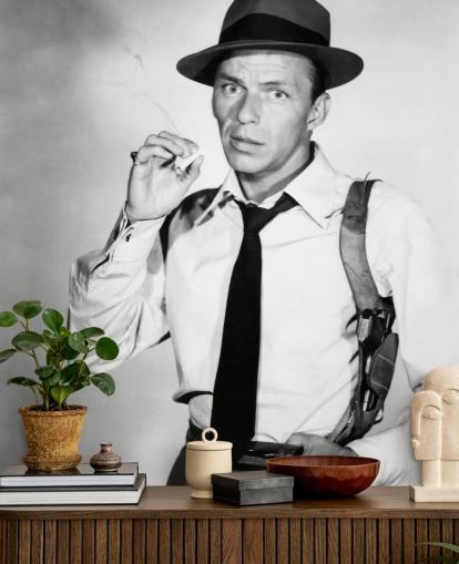 svart-hvitt frank sinatra tapetmaleri kalt Frank Sinatra (plutselig)