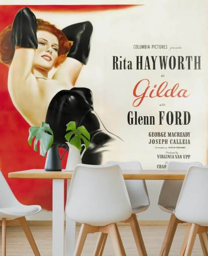 mural de papel de parede de cartaz de filme chamado Gilda Poster para quartos, salas de cinema e salas de estar mural de papel de parede de cartaz de filme chamado Gilda Poster para quartos, salas de cinema e salas de estar