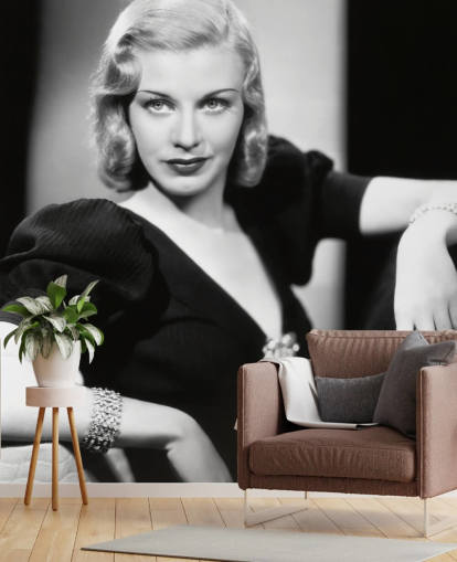 black and white ginger rogers wallpaper mural called Ginger Rogers for home offices, bedrooms and cinema rooms