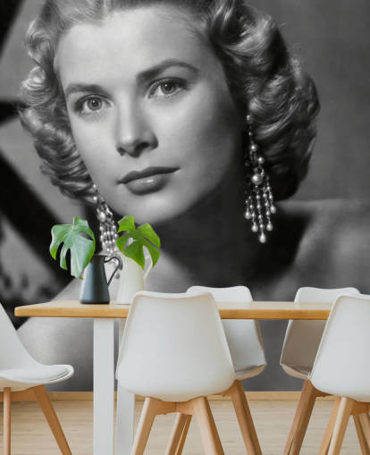 svartvit grace kelly väggmålning som heter Grace Kelly (Dial M för mord) 
