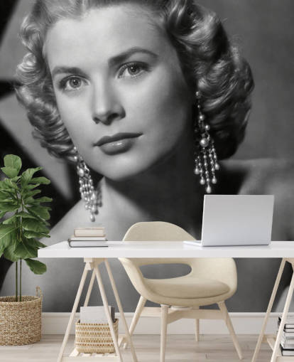 svartvit grace kelly väggmålning som heter Grace Kelly (Dial M för mord) 