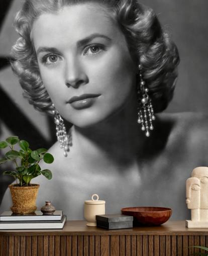 black and white grace kelly wall mural called Grace Kelly (Dial M for Murder) 