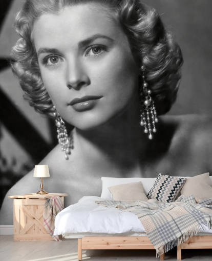 murale Grace Kelly in bianco e nero chiamato Grace Kelly (Dial M for Murder) 