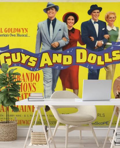mural de papel de parede de pôster de filme colorido chamado Guys and Dolls para quartos, salas de estar e escritórios domésticos mural de papel de parede de pôster de filme colorido chamado Guys and Dolls para quartos, salas de estar e escritórios domésticos