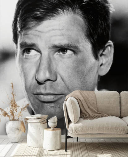 sort og hvid indiana jones tapetmaleri kaldet Harrison Ford (Indiana Jones og Dommedemplet) sort og hvid indiana jones tapetmaleri kaldet Harrison Ford (Indiana Jones og Dommedemplet)