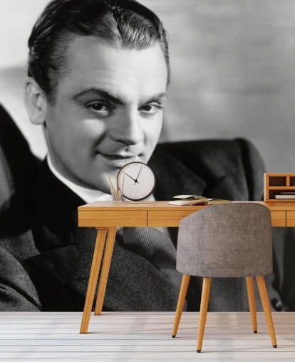 black and white movie star wallpaper mural called James Cagney for bedrooms, living rooms and home offices