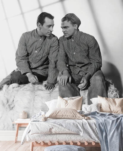 black and white movie wallpaper mural called James Cagney & George Raft (Each Dawn I Die)