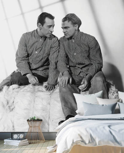 black and white movie wallpaper mural called James Cagney & George Raft (Each Dawn I Die)