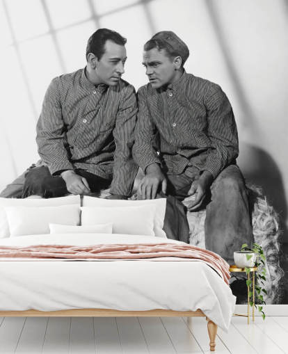 black and white movie wallpaper mural called James Cagney & George Raft (Each Dawn I Die)