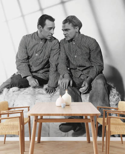 black and white movie wallpaper mural called James Cagney & George Raft (Each Dawn I Die)