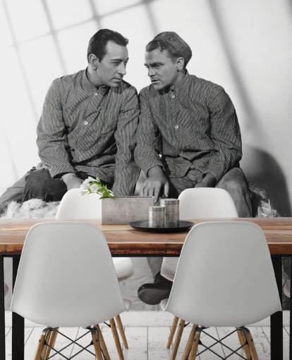 black and white movie wallpaper mural called James Cagney & George Raft (Each Dawn I Die)