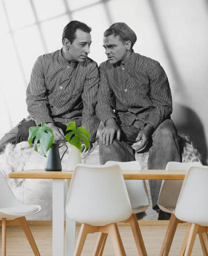 black and white movie wallpaper mural called James Cagney & George Raft (Each Dawn I Die)