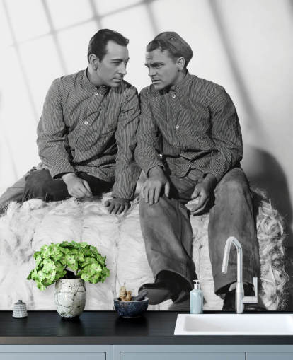 svart-hvitt filmtapet veggmaleri kalt James Cagney & George Raft (Each Dawn I Die)