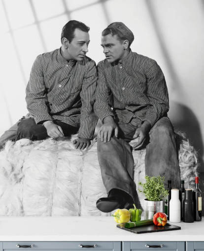 black and white movie wallpaper mural called James Cagney & George Raft (Each Dawn I Die)