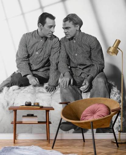 black and white movie wallpaper mural called James Cagney & George Raft (Each Dawn I Die)