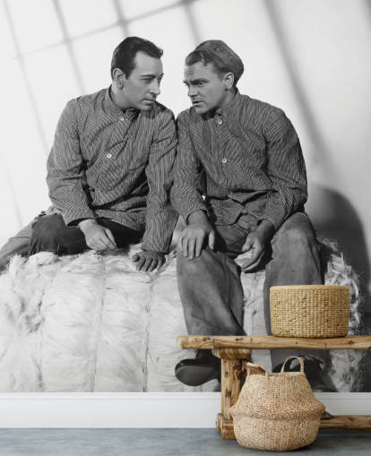 black and white movie wallpaper mural called James Cagney & George Raft (Each Dawn I Die)