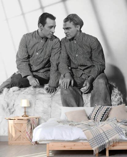 mural de papel de parede de filme em preto e branco chamado James Cagney & George Raft (Each Dawn I Die)