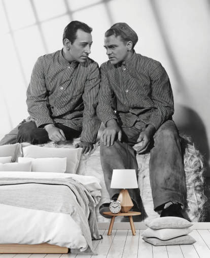 black and white movie wallpaper mural called James Cagney & George Raft (Each Dawn I Die)